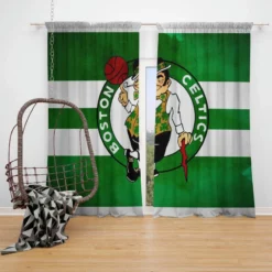 Boston Celtics Energetic NBA Basketball Club Window Curtain
