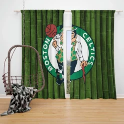Boston Celtics Famous NBA Basketball Club Window Curtain