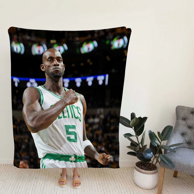 Boston Celtics Kevin Garnett NBA Basketball Club Fleece Blanket
