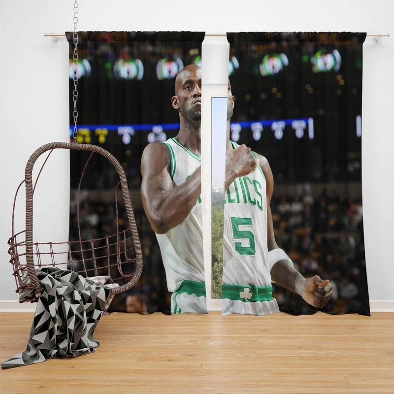 Boston Celtics Kevin Garnett NBA Basketball Club Window Curtain