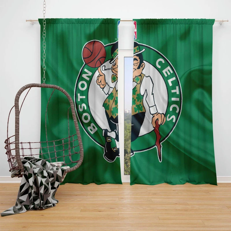 Boston Celtics NBA Basketball Club Logo Window Curtain