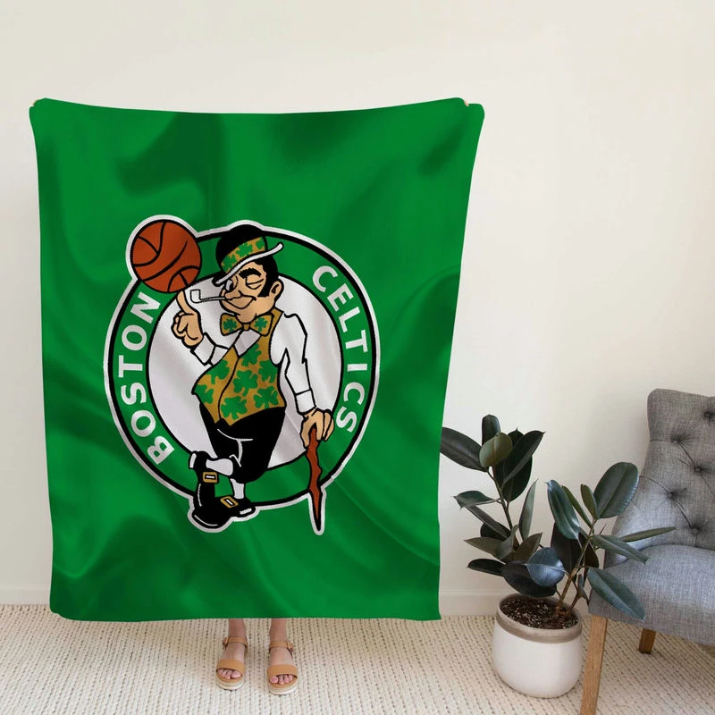 Boston Celtics Powerful NBA Basketball Club Logo Fleece Blanket