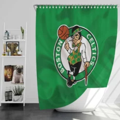 Boston Celtics Powerful NBA Basketball Club Logo Shower Curtain