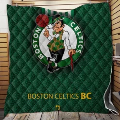 Boston Celtics Strong Basketball Club Logo Quilt Blanket