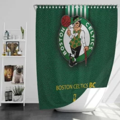 Boston Celtics Strong Basketball Club Logo Shower Curtain