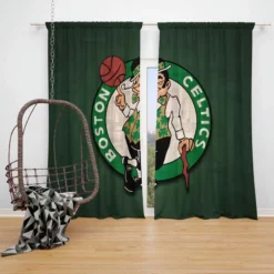 Boston Celtics Successful Basketball Team in NBA Window Curtain