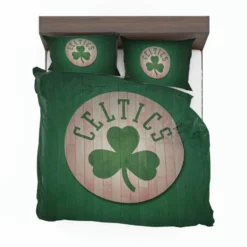 Boston Celtics Wood Design NBA Basketball Club Logo Bedding Set 1