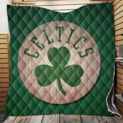 Boston Celtics Wood Design NBA Basketball Club Logo Quilt Blanket