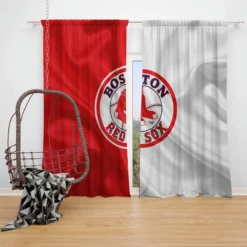 Boston Red Sox Energetic MLB Baseball Club Window Curtain