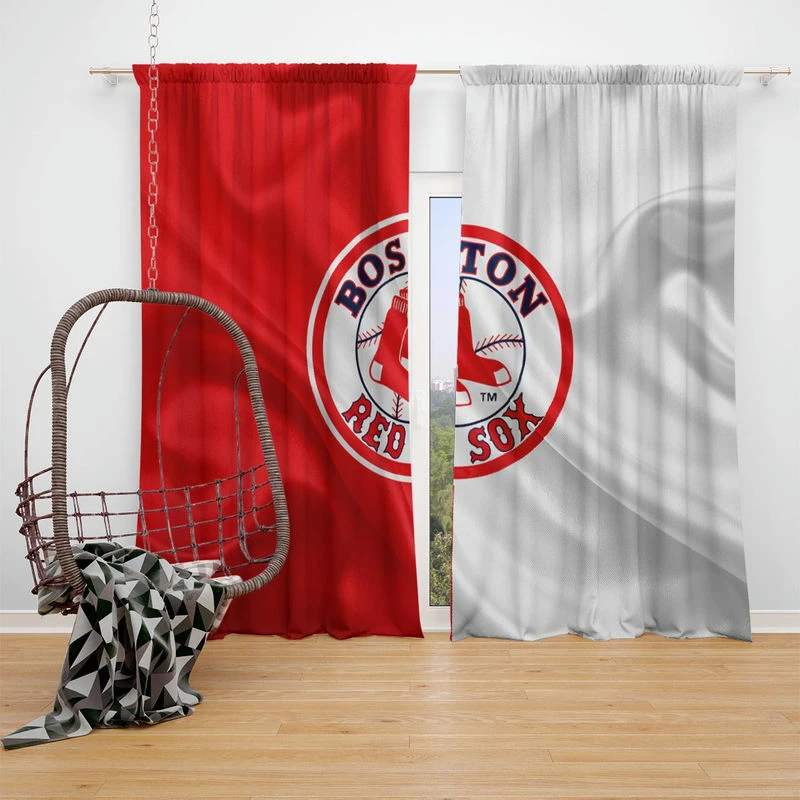 Boston Red Sox Energetic MLB Baseball Club Window Curtain