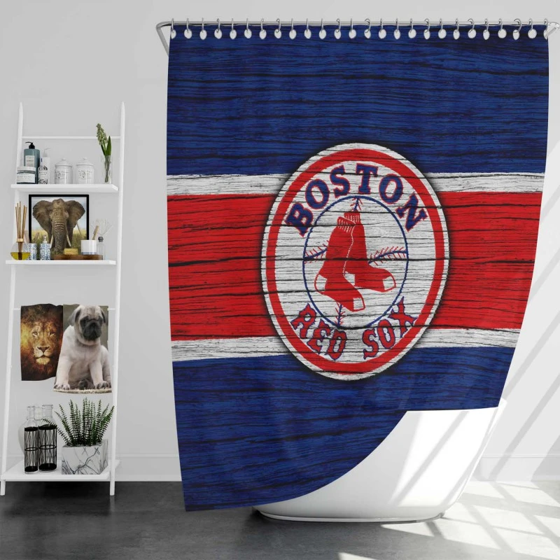 Boston Red Sox Professional MLB Baseball Team Shower Curtain
