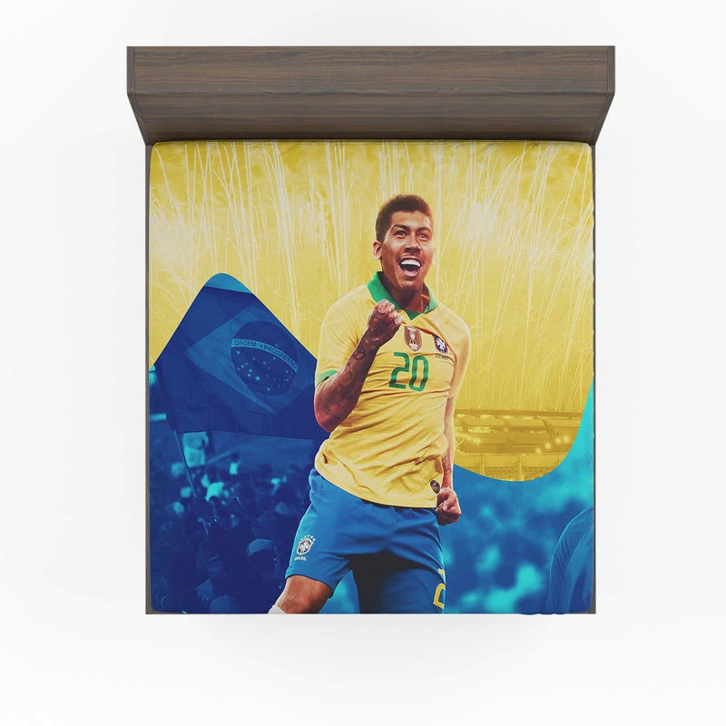 Brazil Football Player Roberto Firmino Fitted Sheet