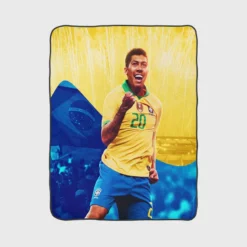 Brazil Football Player Roberto Firmino Fleece Blanket 1