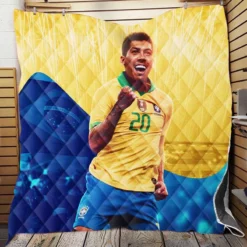 Brazil Football Player Roberto Firmino Quilt Blanket