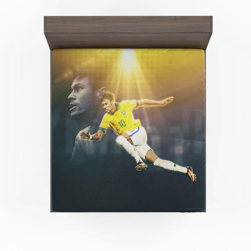 Brazilian Football Player Neymar Jr Fitted Sheet