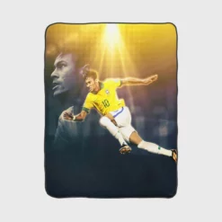 Brazilian Football Player Neymar Jr Fleece Blanket 1