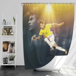 Brazilian Football Player Neymar Jr Shower Curtain