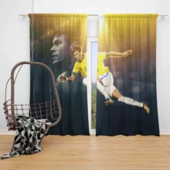 Brazilian Football Player Neymar Jr Window Curtain