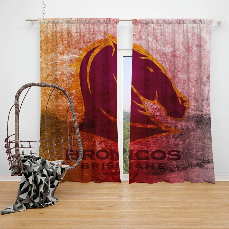 Brisbane Broncos Professional NRL Rugby Team Window Curtain