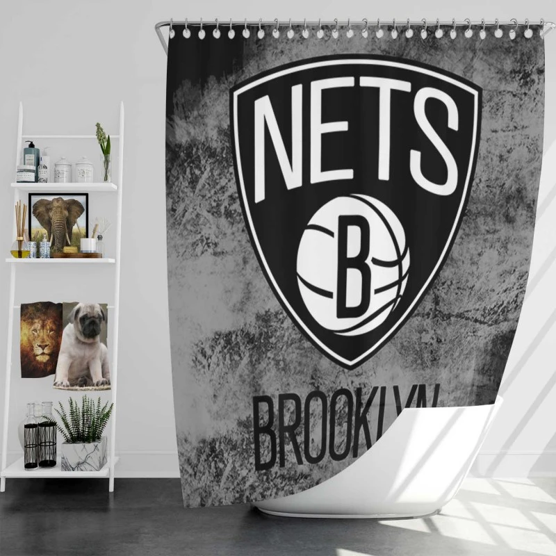 Brooklyn Nets NBA Popular Basketball Club Shower Curtain