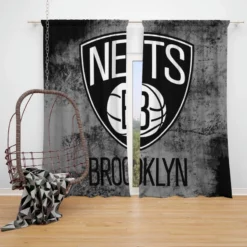 Brooklyn Nets NBA Popular Basketball Club Window Curtain