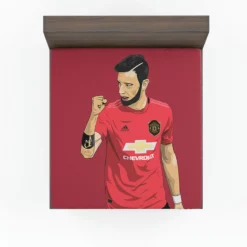 Bruno Fernandes Manchester United Football Player Fitted Sheet