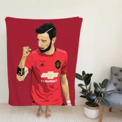 Bruno Fernandes Manchester United Football Player Fleece Blanket