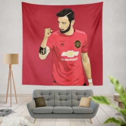 Bruno Fernandes Manchester United Football Player Tapestry