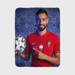 Bruno Fernandes Portuguese Football Player Fleece Blanket 1