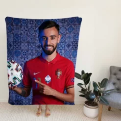 Bruno Fernandes Portuguese Football Player Fleece Blanket