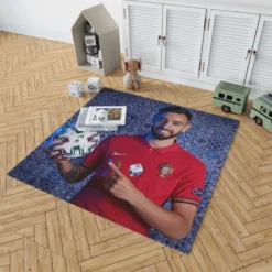 Bruno Fernandes Portuguese Football Player Rug 1