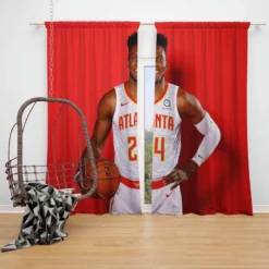 Bruno Fernando Top Ranked NBA Basketball Player Window Curtain