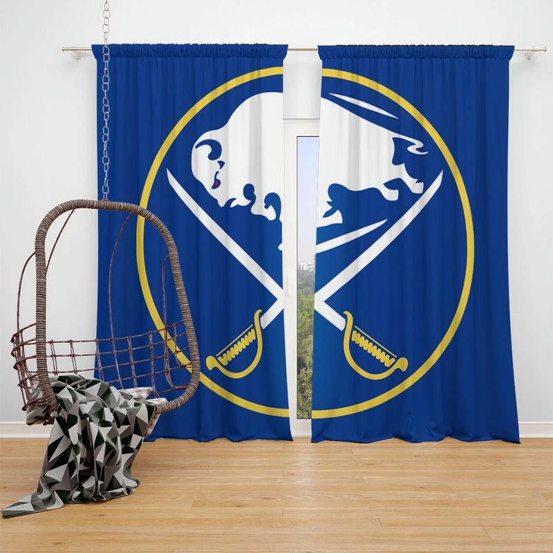 Buffalo Sabres Professional NHL Ice Hockey Team Window Curtain