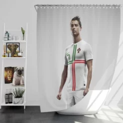 CR7 Cristiano Ronaldo in no Seven Jersey Shower Curtain