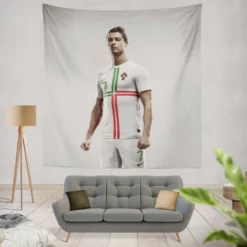 CR7 Cristiano Ronaldo in no Seven Jersey Tapestry