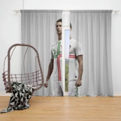 CR7 Cristiano Ronaldo in no Seven Jersey Window Curtain