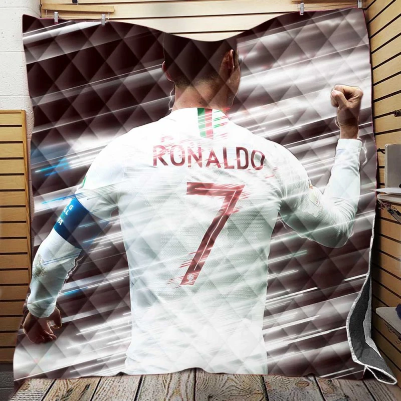 CR7 Portugal Soccer Star Quilt Blanket