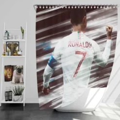 CR7 Portugal Soccer Star Shower Curtain