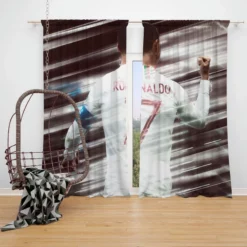 CR7 Portugal Soccer Star Window Curtain