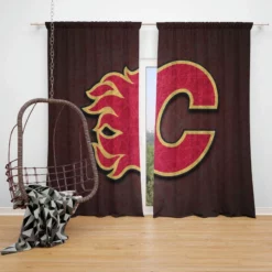 Calgary Flames Classic NHL Hockey Team Window Curtain
