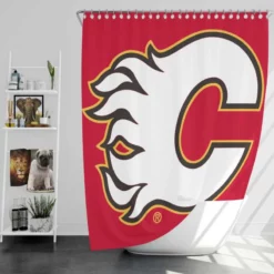 Calgary Flames Professional NHL Hockey Team Shower Curtain