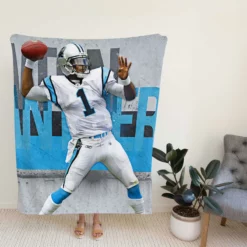 Cam Newton Successful Quarterback NFL Player Fleece Blanket