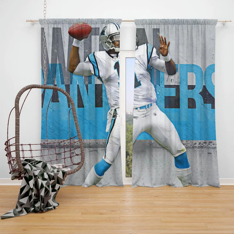 Cam Newton Successful Quarterback NFL Player Window Curtain
