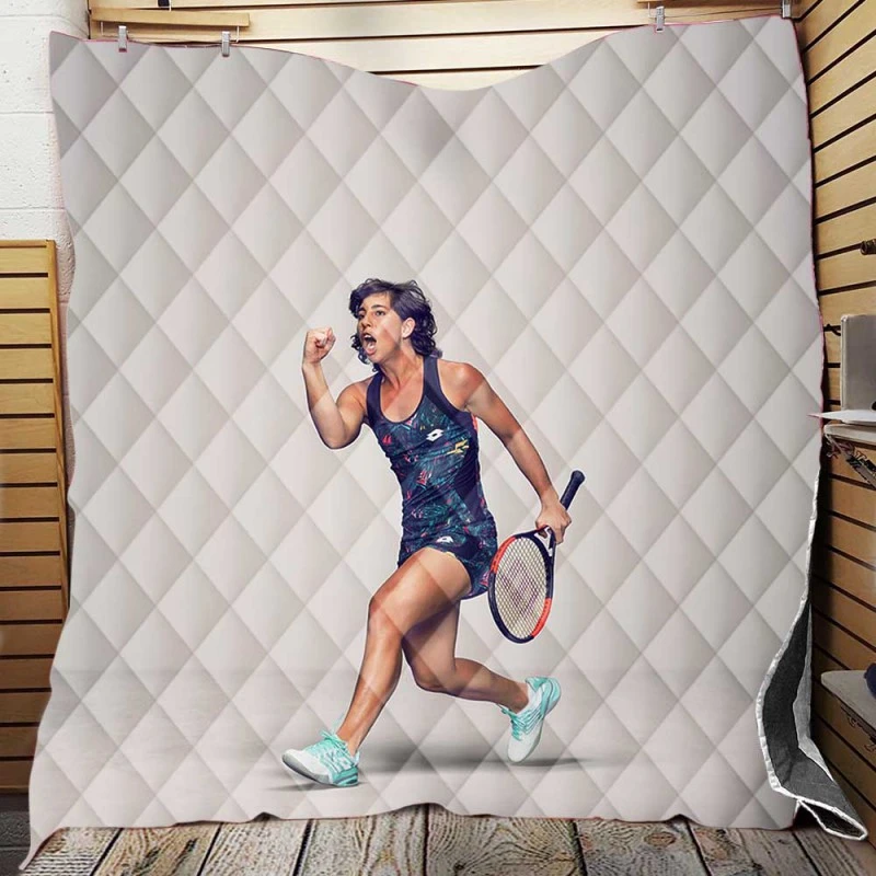 Carla Suarez Navarro Exellent Spanish Tennis Player Quilt Blanket