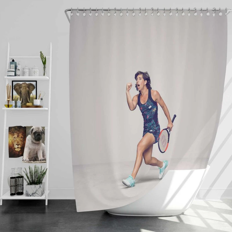 Carla Suarez Navarro Exellent Spanish Tennis Player Shower Curtain