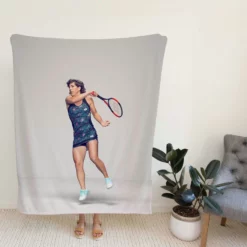 Carla Suarez Navarro Populer Spanish Tennis Player Fleece Blanket