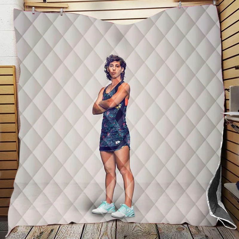 Carla Suarez Navarro Professional Spanish Tennis Player Quilt Blanket