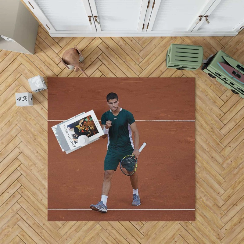 Carlos Alcaraz Exellent ATP Tennis Player Rug