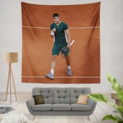 Carlos Alcaraz Exellent ATP Tennis Player Tapestry