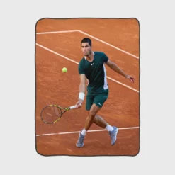 Carlos Alcaraz Spanish Professional ATP Tennis Player Fleece Blanket 1